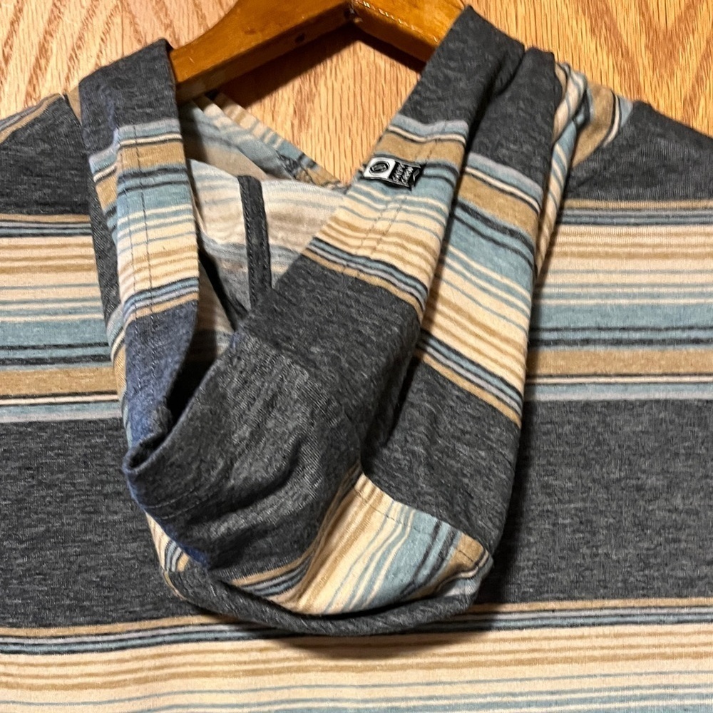 Salty Crew Blue and Tan Striped Hoodie - Picture 9 of 9